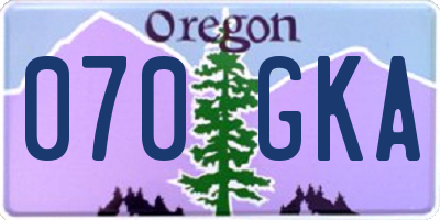 OR license plate 070GKA