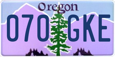 OR license plate 070GKE