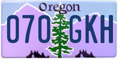 OR license plate 070GKH