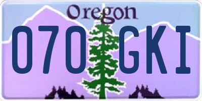 OR license plate 070GKI