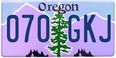 OR license plate 070GKJ