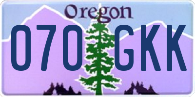 OR license plate 070GKK