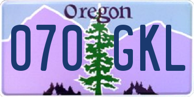 OR license plate 070GKL