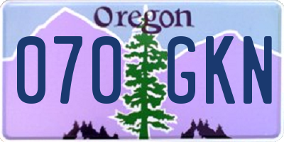 OR license plate 070GKN