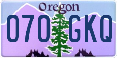 OR license plate 070GKQ