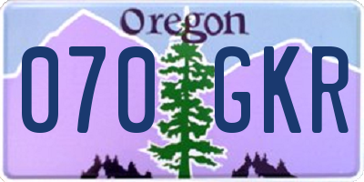 OR license plate 070GKR