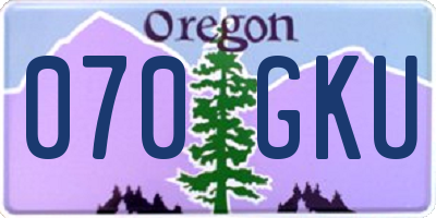 OR license plate 070GKU