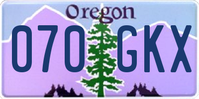 OR license plate 070GKX