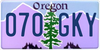 OR license plate 070GKY