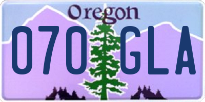 OR license plate 070GLA