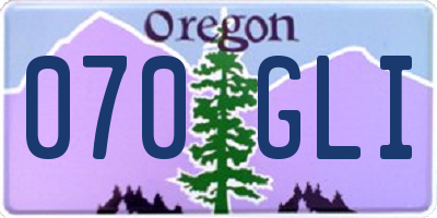 OR license plate 070GLI