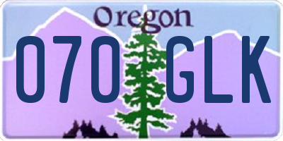 OR license plate 070GLK