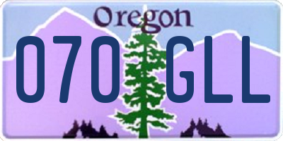 OR license plate 070GLL