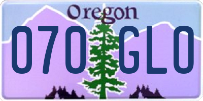 OR license plate 070GLO