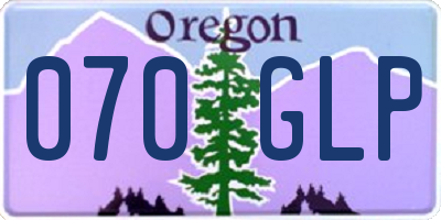 OR license plate 070GLP