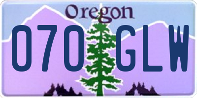 OR license plate 070GLW