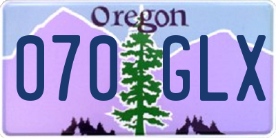 OR license plate 070GLX