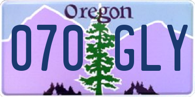 OR license plate 070GLY