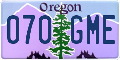 OR license plate 070GME