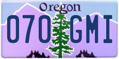OR license plate 070GMI