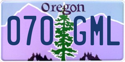 OR license plate 070GML