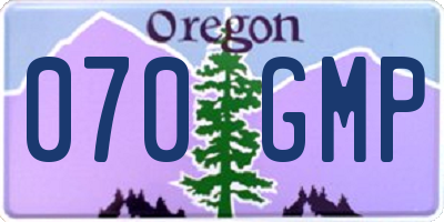 OR license plate 070GMP