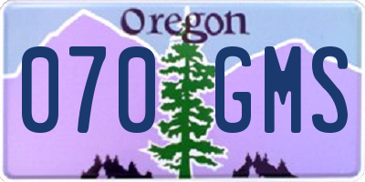 OR license plate 070GMS