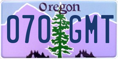 OR license plate 070GMT