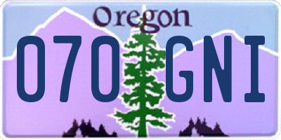 OR license plate 070GNI