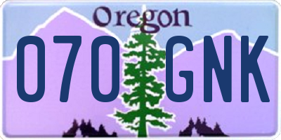 OR license plate 070GNK