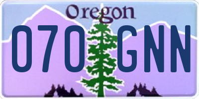 OR license plate 070GNN