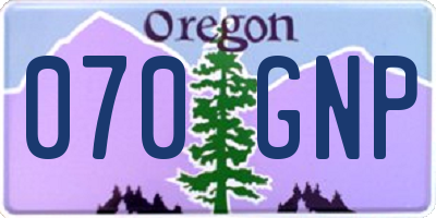 OR license plate 070GNP