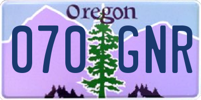 OR license plate 070GNR