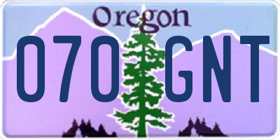 OR license plate 070GNT