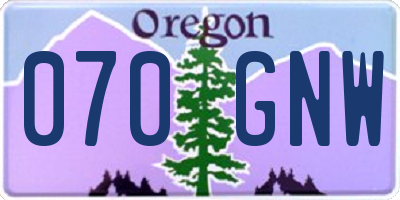 OR license plate 070GNW