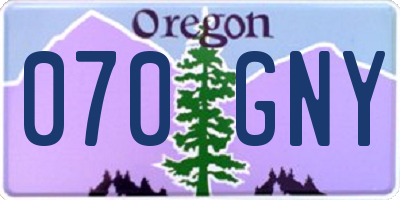 OR license plate 070GNY