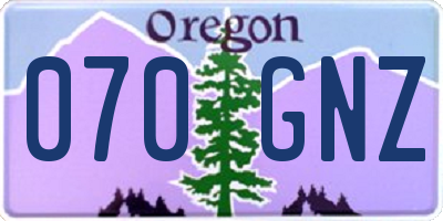 OR license plate 070GNZ