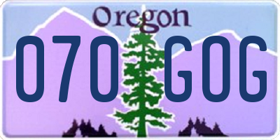 OR license plate 070GOG