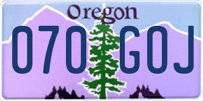 OR license plate 070GOJ