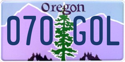 OR license plate 070GOL