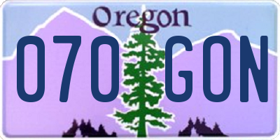 OR license plate 070GON