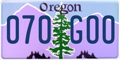 OR license plate 070GOO