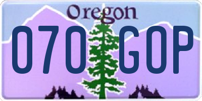 OR license plate 070GOP