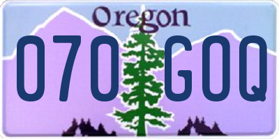 OR license plate 070GOQ
