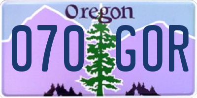 OR license plate 070GOR