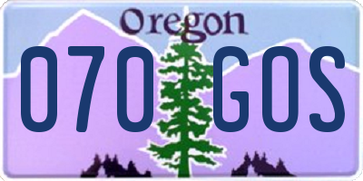 OR license plate 070GOS