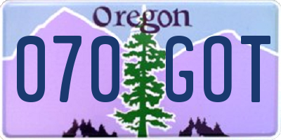 OR license plate 070GOT