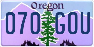 OR license plate 070GOU