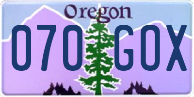 OR license plate 070GOX