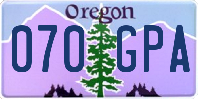 OR license plate 070GPA